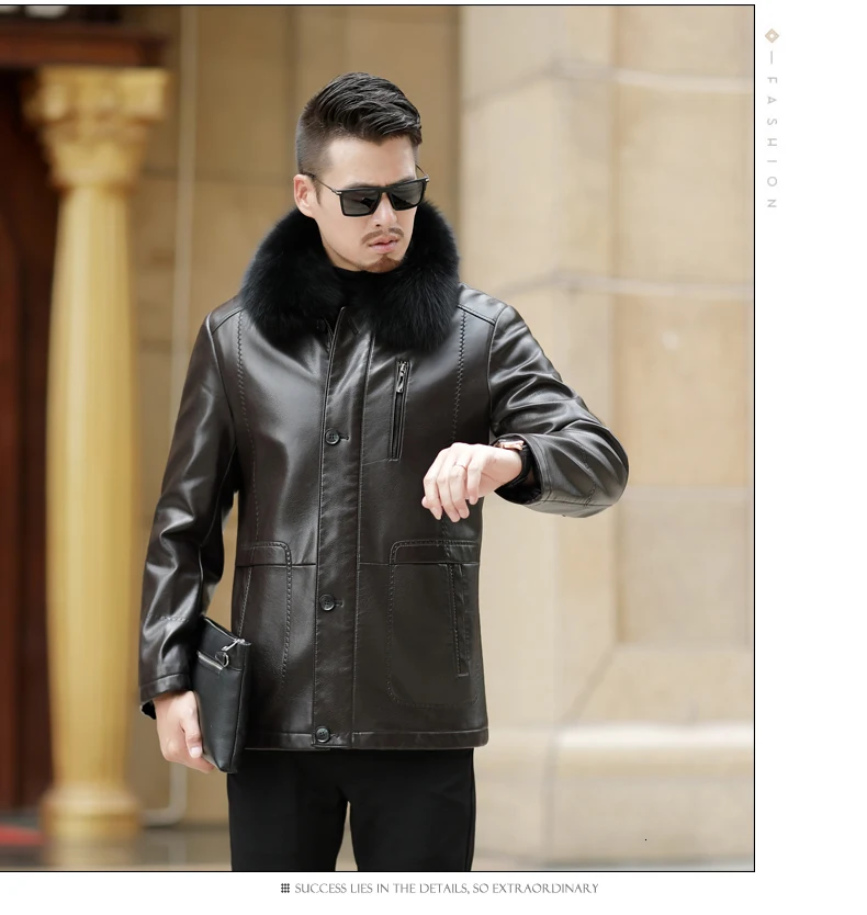 NEW Youth Winter Fur Leather Jacket Mens Plus Size Suede Leather Jackets Men Faux Fur Thick Warm Long Suede Jacket zipper