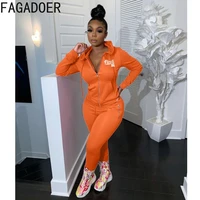 fagadoer fashion slim hoody two piece sets women zipper hooded coat and legging pants tracksuits casual sporty 2pcs outfits 2022