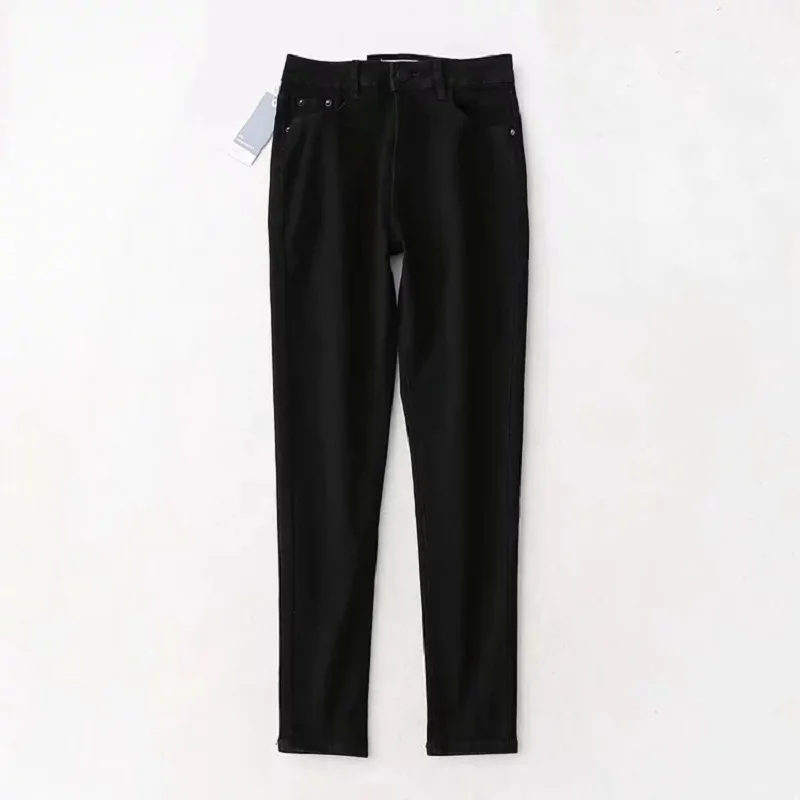 

2020 New Arrivals Woman Autumn High Waist Ladies Jeans Black Solid Bodycon High Street Denim Skinny Pencil pants