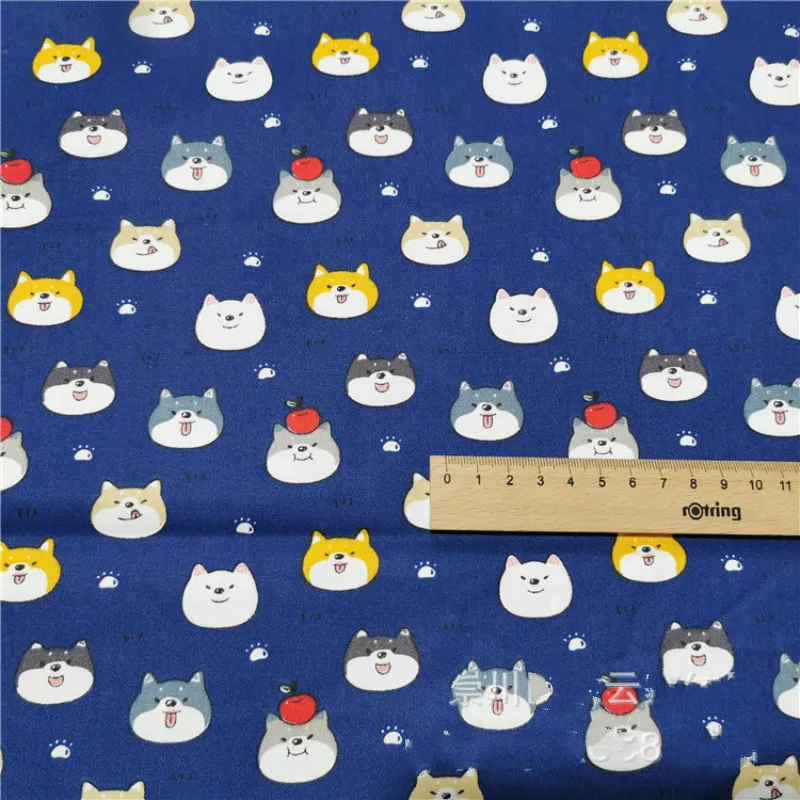 Dog Printed Baby Cotton Quilting Fabric by half meter for DIY Sewing Bed Sheet making cotton fabric | Дом и сад