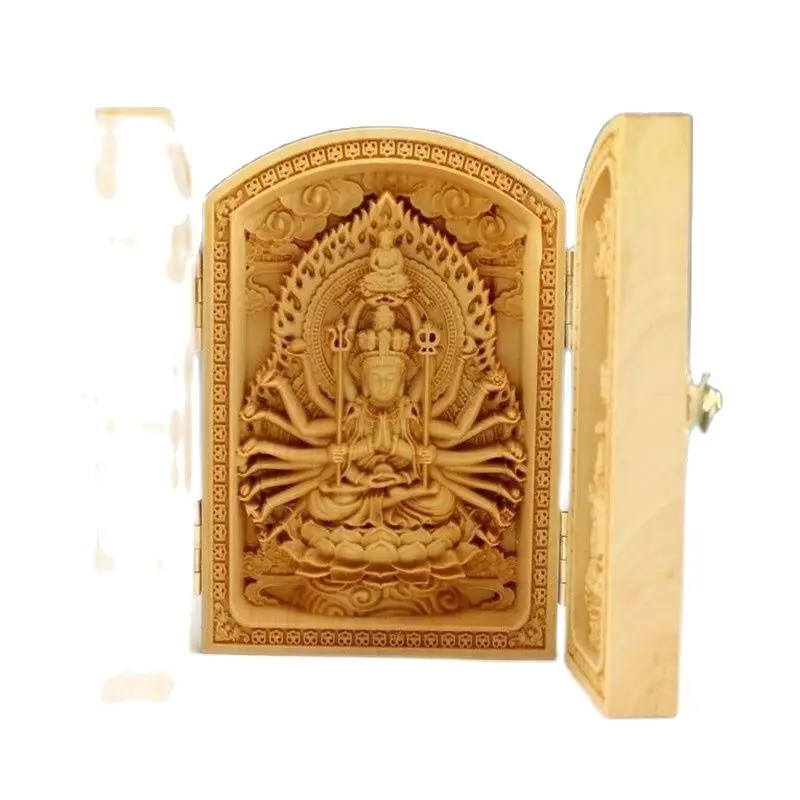 Восточные винтажные Самшит ручной работы резная статуя Будды AQQ | Дом и сад