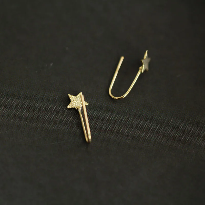 2019 новые серьги из 9k золота для женщин ювелирные изделия Длинные звезды |
