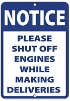 new tin sign notice please shut off engines while making metal road signvintage metal tin sign bar poster plaque 8x12 inches