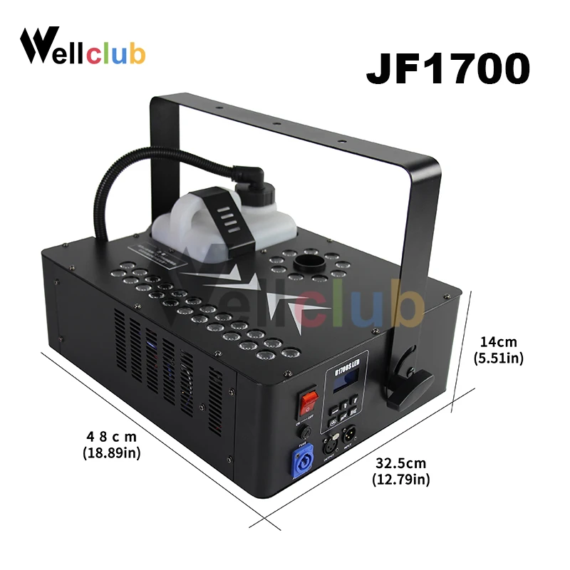 1 шт. светодиодный распылитель тумана 1700 Вт RGB цветной воздушный столб дымовые