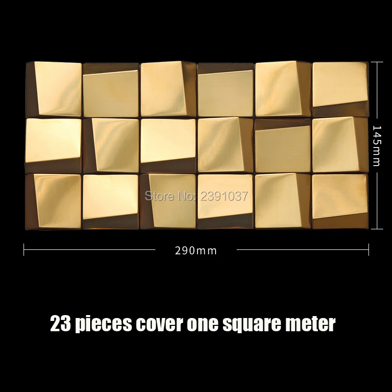 2022 new luxurious gold metal art mosaic 3d stainless steel mosaic tile kitchen backsplash tv counter background wall tiles free global shipping