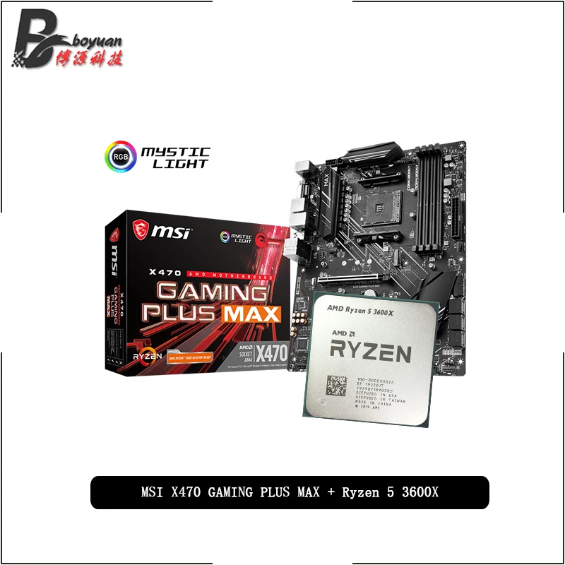 AMD Ryzen 5 3600X R5 CPU + MSI X470 GAMING PLUS MAX материнская плата комплект Socket AM4 все новые но без
