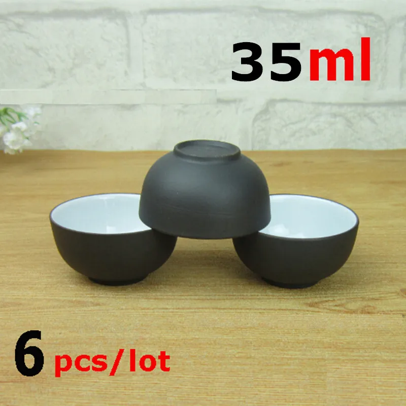 

Promotion 6 Pcs Purple Clay Cup Set Ceramic Teacups 35ml Chinese Kung Fu Teacup Tea Cups Top Quality Porcelain Fast Shipping