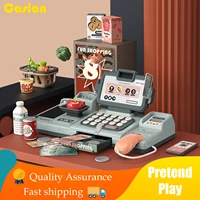 childrens simulation smart cash register pretend play can scan and swipe the card supermarket cashier game toys for girls gift