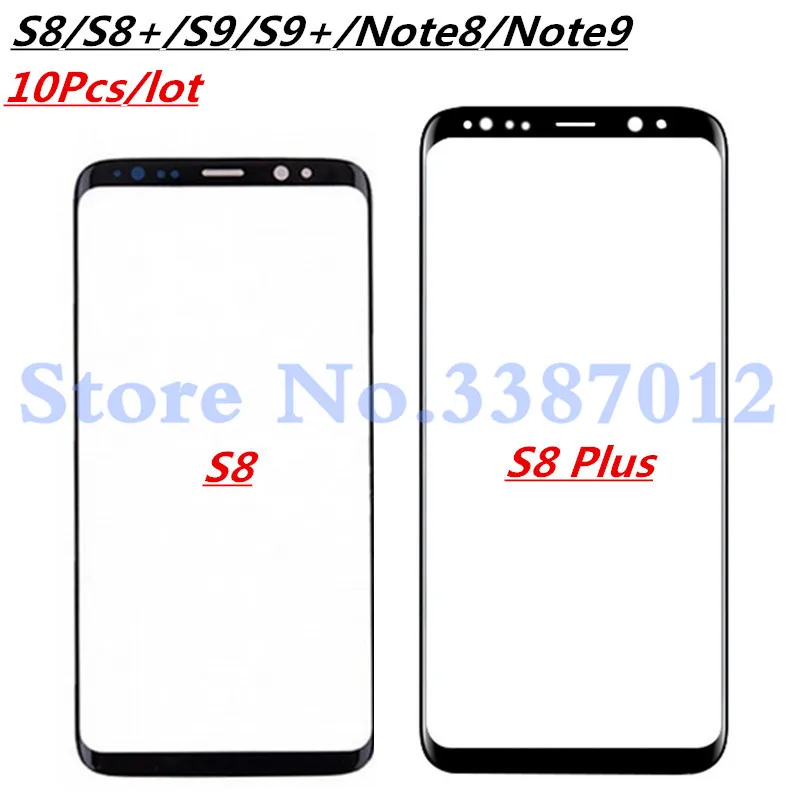 10 шт. внешний ЖК передний экран Стеклянная крышка объектива для Samsung Galaxy S8 S9 Plus S8Plus