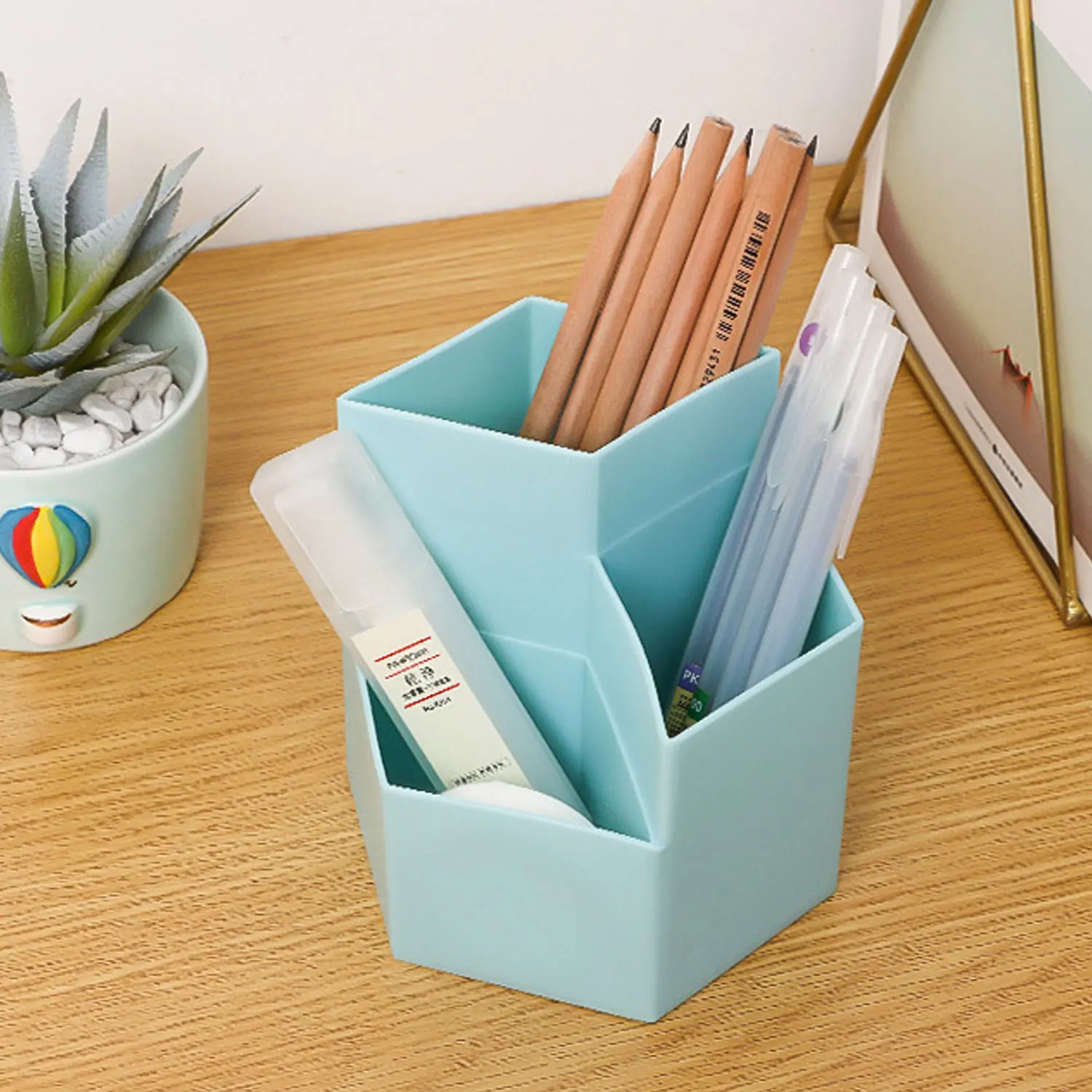 Держатель для карандашей настольный органайзер с 3 отделениями дома офиса школы|