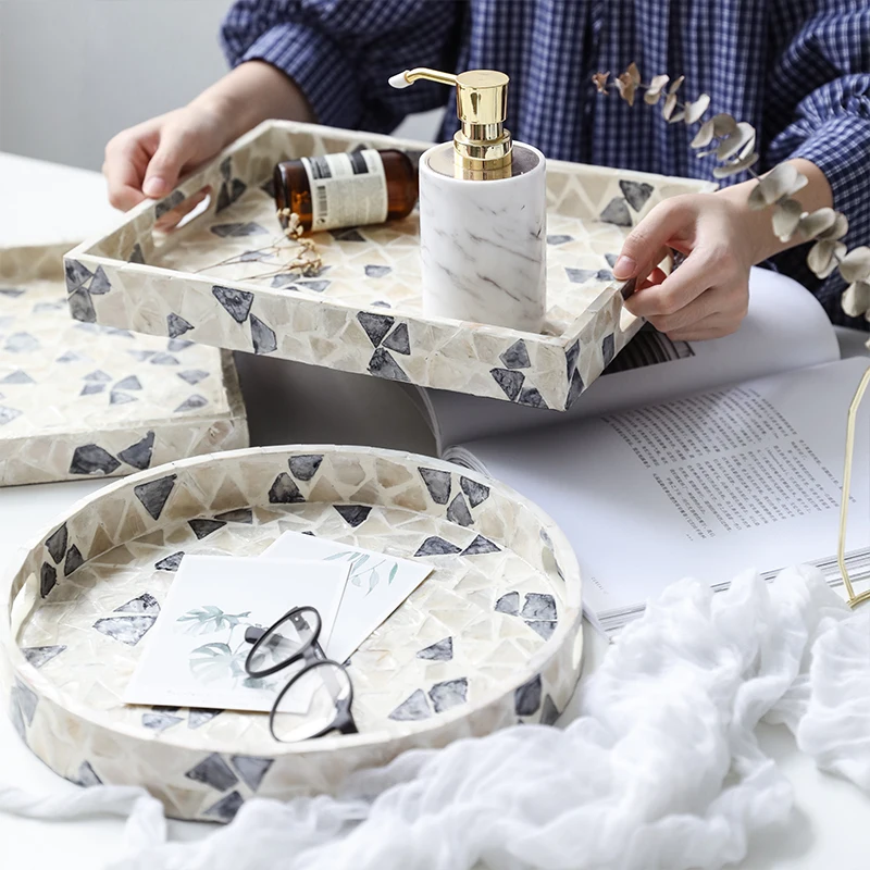 Скандинавский импортный цветной деревянный чайный столик для моллюсков из