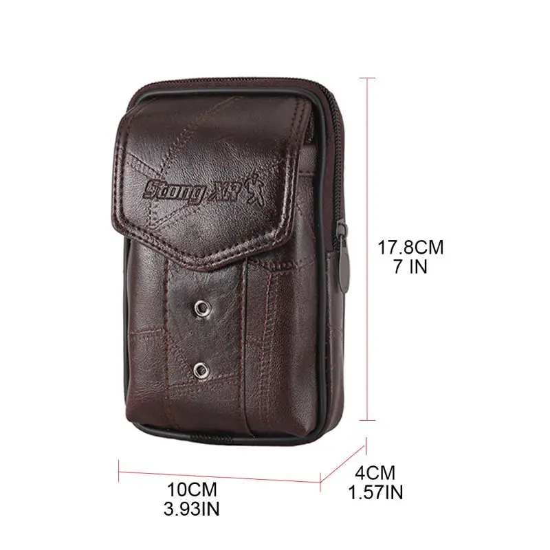 

Men Vintage Leather Waist Bag Phone Pouch Sport Belt Hip Belt Loop Holster Wallet Carry Case Purse