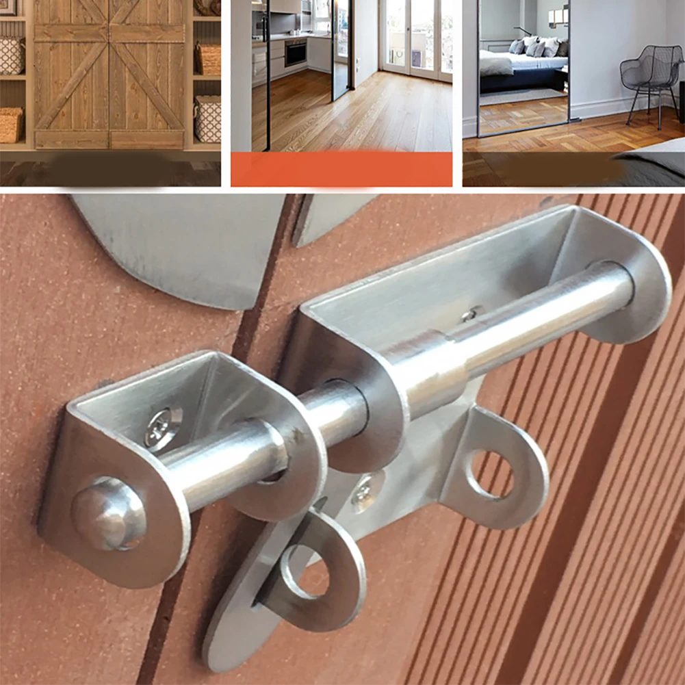 

Anti-theft Durable Staple Stainless Steel Slide Bolt Hasp Hardware Door Latch Gate Trumpet Home Safety Practical Lock