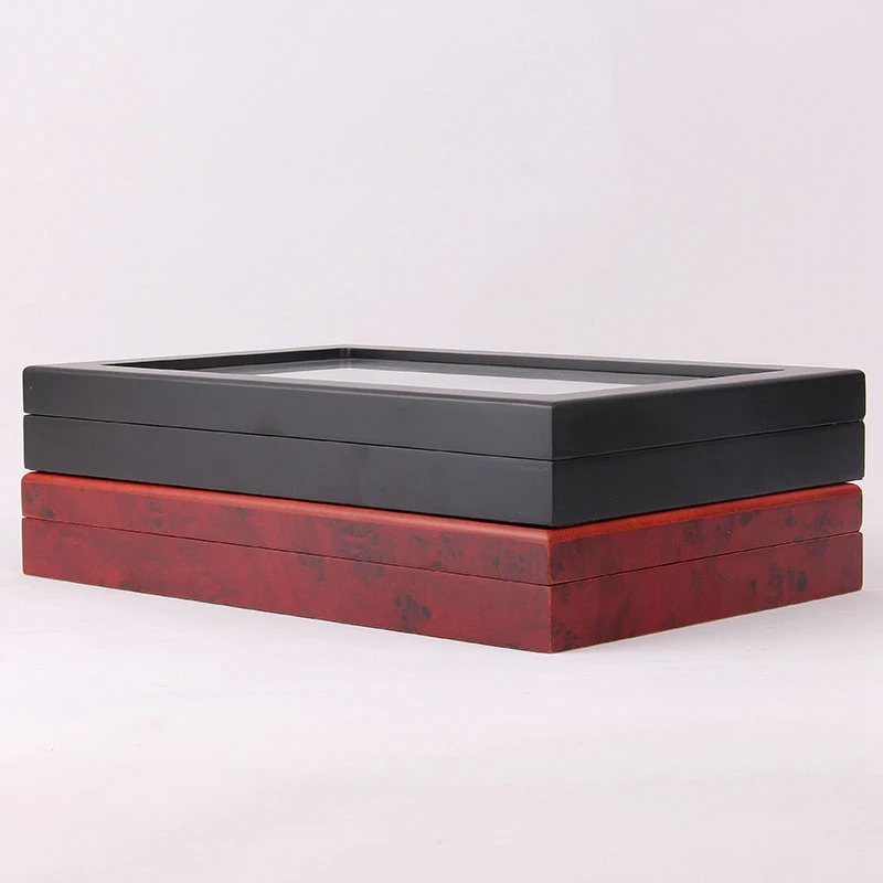 

12 Black Single-Layer Pen Box Baking Paint Pen Storage Box Display Box Stationery Pen Collection Wooden Box