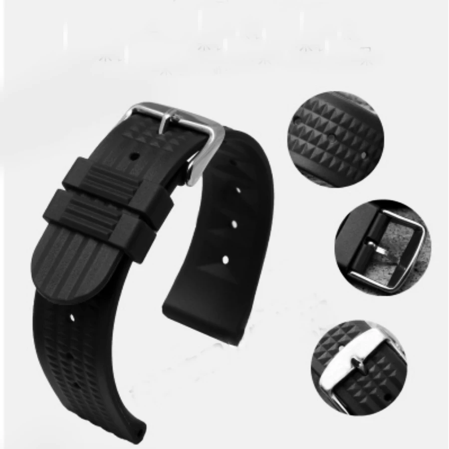 

Fashion 62mas 20MM Rubber Strap Universal Replacement Watch Band for San martin Heimadllr watches Band Diving Wristwatch men