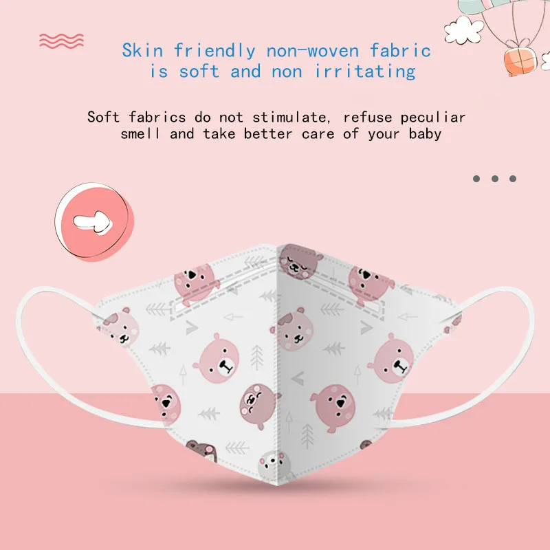 

Маска одноразовая детская трехслойная для защиты лица, из дышащего материала