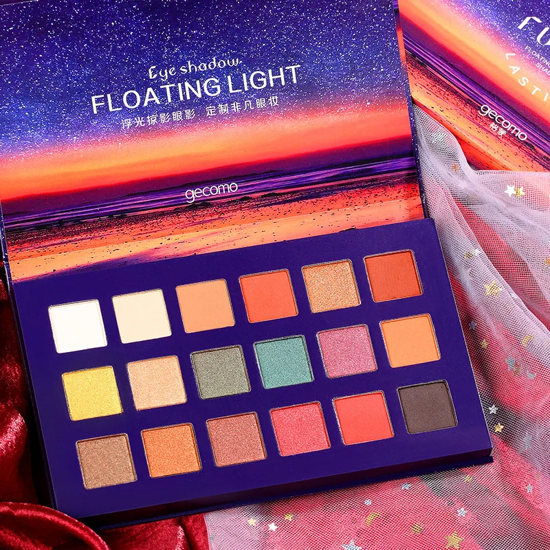 Закат пластины 35 цветов Тени для век перламутровый блеск красно коричневый цвет