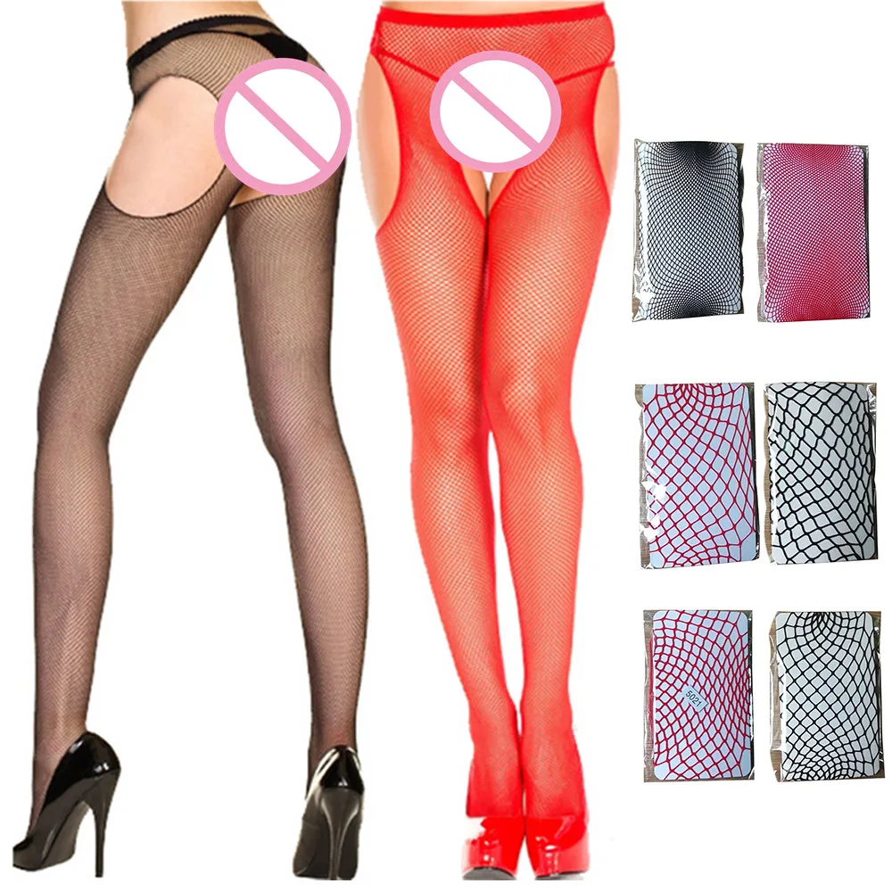 Женские Бесшовные сетчатые чулки прозрачные облегающие колготки в сеточку