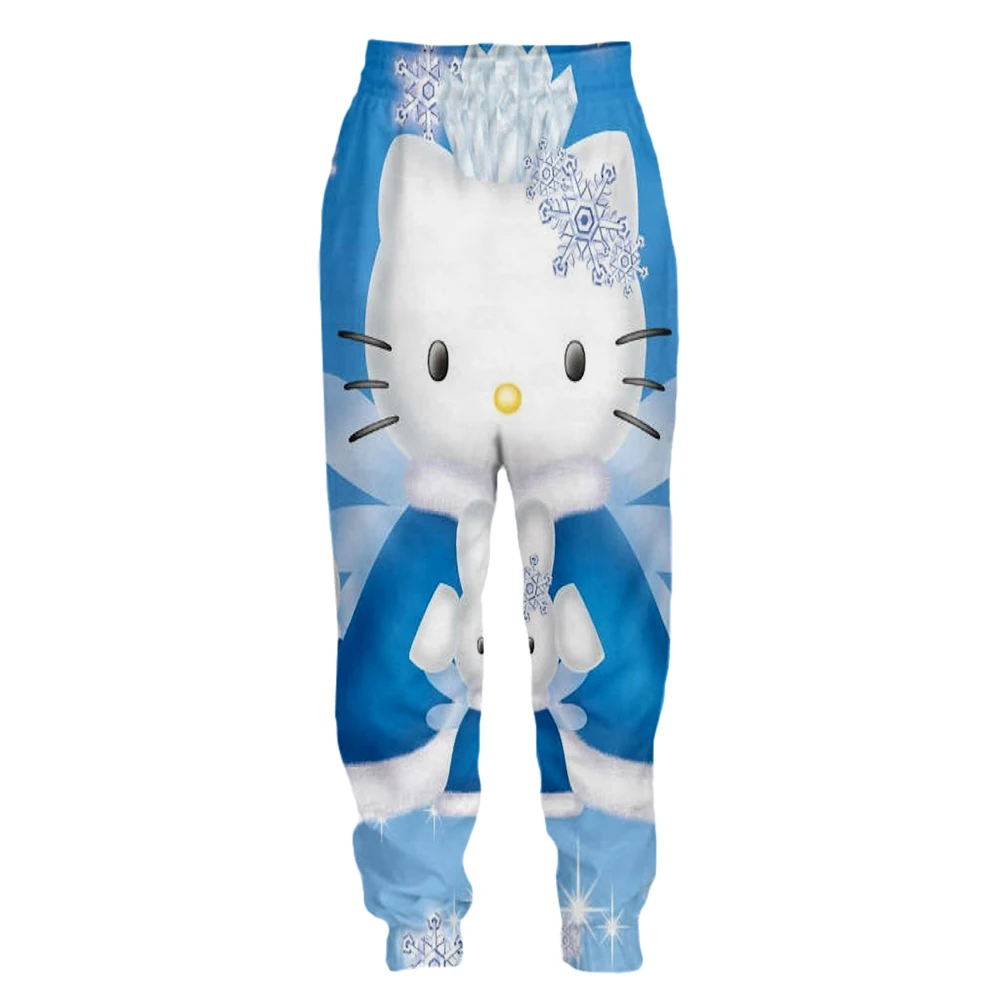 6 Новинка, комплект с 3D принтом «hello kitty», толстовка с капюшоном «hello kitty», длинный рукав, короткий рукав, штаны, мужская и женская Повседневная Толстовка - Цвет: 6