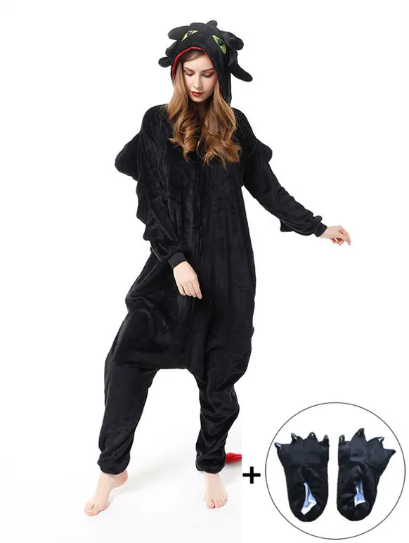 How to Train Your Dragon Toothless Onesies For Adults Anime Cosplay Costume Pajamas Adults One Piece Pyjamas Hooded Sleepwear