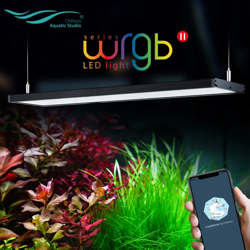 Chihiros-Iluminaci&oacute;n de acuario con plantas acu&aacute;ticas, luces led con simulado de amanecer y atardecer para iluminar el agua de la pecera, WRGB 2-0