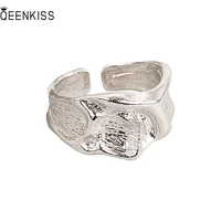 qeenkiss rg6116 fine jewelry%c2%a0wholesale%c2%a0fashion%c2%a0woman%c2%a0girl%c2%a0birthday%c2%a0wedding gift irregular 18kt gold white gold%c2%a0opening ring