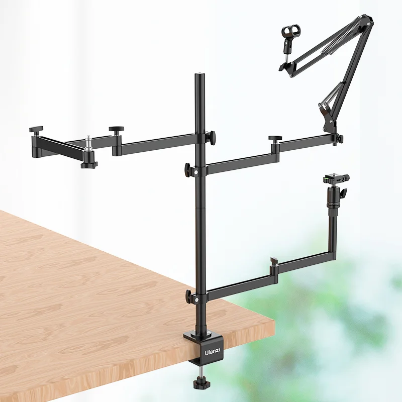 

Ulanzi Live Broadcast Boom Arm Adjustable Flexible Desk Mount Camera Clamp Webcam Stand Mic Stand For Blue Yeti Snowball Bracket