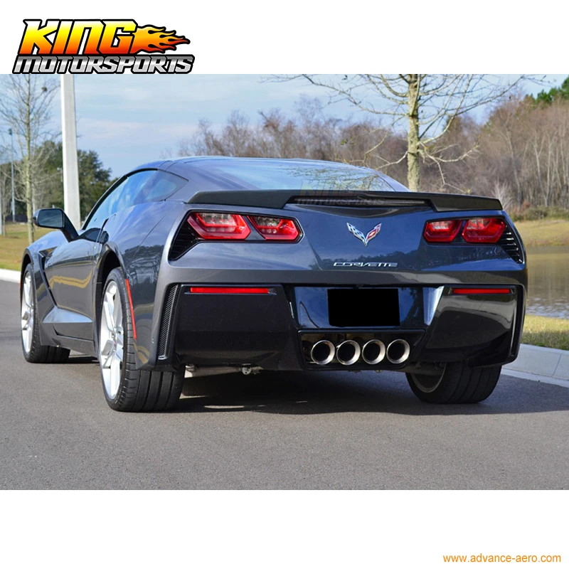 Подходит для 2014-2016 Chevrolet Corvette C7 спойлер багажника-окрашенный матовый черный ABS Global