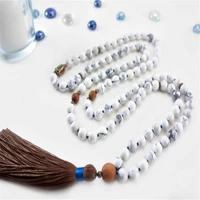 knotted howlite 108 buddha beads bracelet necklace fancy handmade bohemia chakra buddhism energy colorful yoga gift wristband