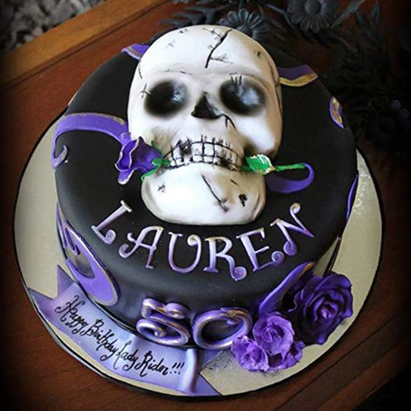 3D-форма для украшения торта с головой в виде черепа форма выпечки крема Хэллоуина