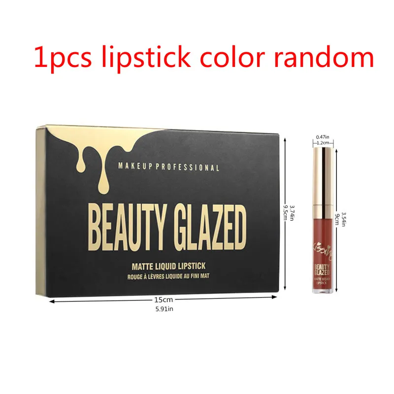 1pcs lipstick random Красота глазурованные 20 цветов Блеск матовые тени для век Палитра Макияж блеск пигмент дымчатый стойкий высокий пигмент эффект тени для век TSLM1 - Цвет: 1pcs lipstick random