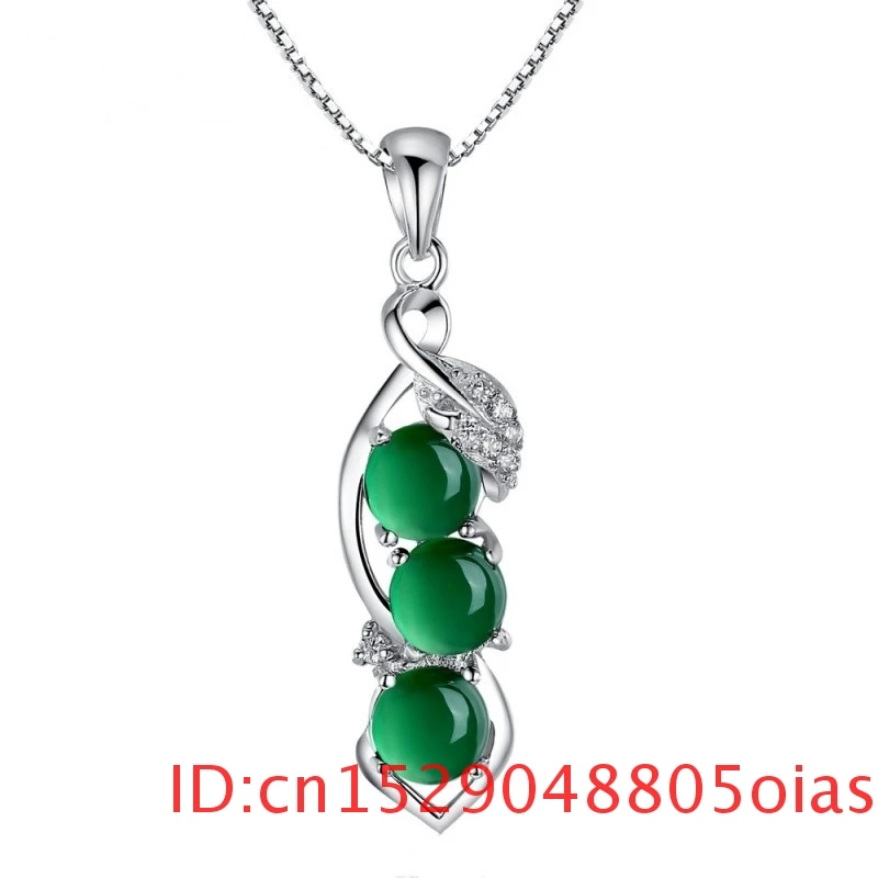 Натуральный зеленый нефритовый бобы кулон ожерелье модные подарки амулет