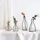Нордическая минималистская абстрактная ваза черная железная Краткая ваза для цветов стойки украшения квадратный цветочный горшок стол декоративный ваза