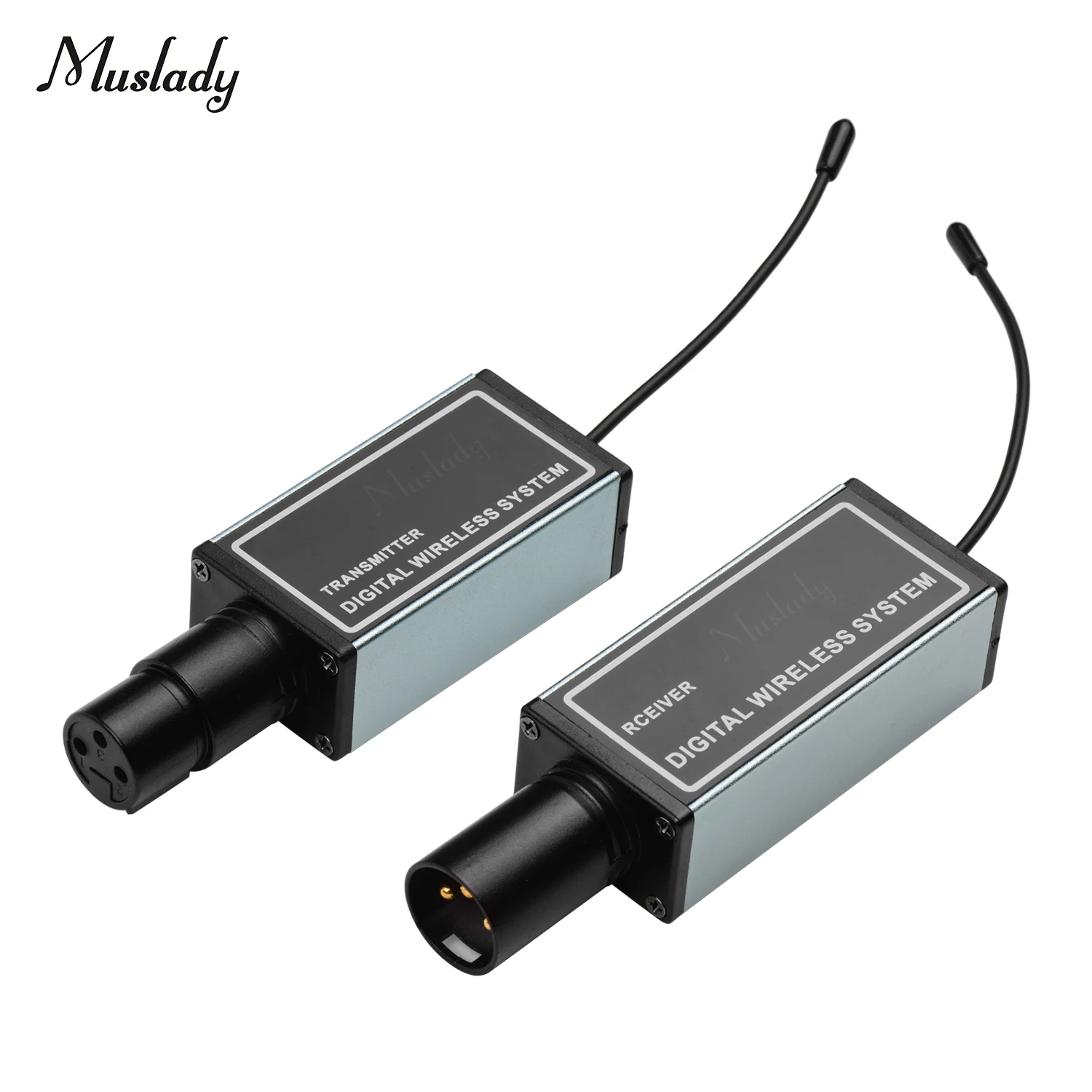 

Muslady UR-4 Professional Digital Wireless Microphone System XLR Transmitter & Receiver Connect to Audio Mixer for Interview