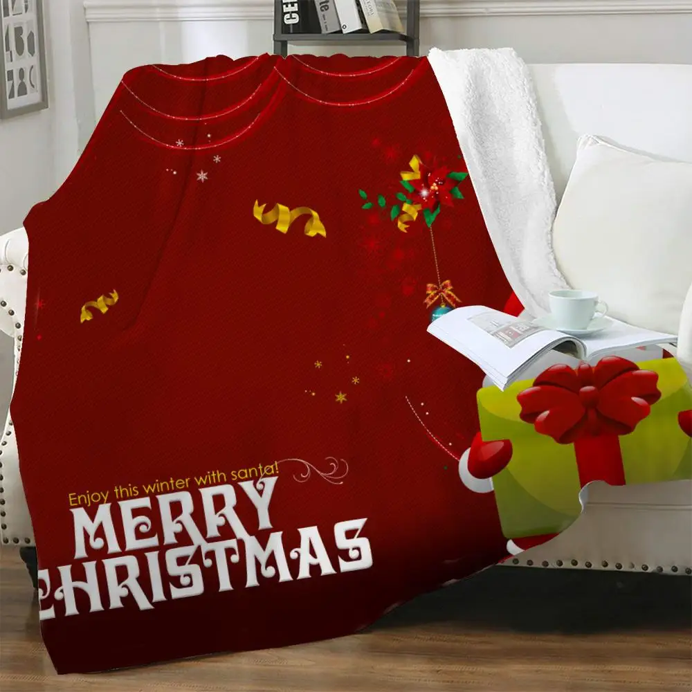 

Новогоднее покрывало NKNK для кровати, одеяла Санта-Клауса для кровати, тонкое покрывало для вечевечерние, одеяло из шерпы, модное винтажное