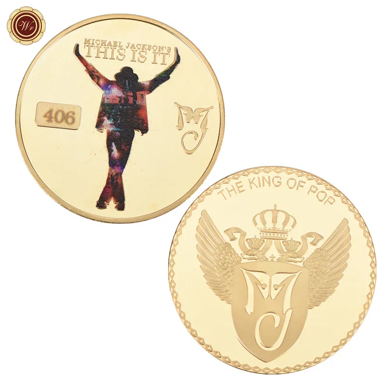 WR супер звезда Майкл Джексон Юбилейные монеты золотистого и серебристого цветов