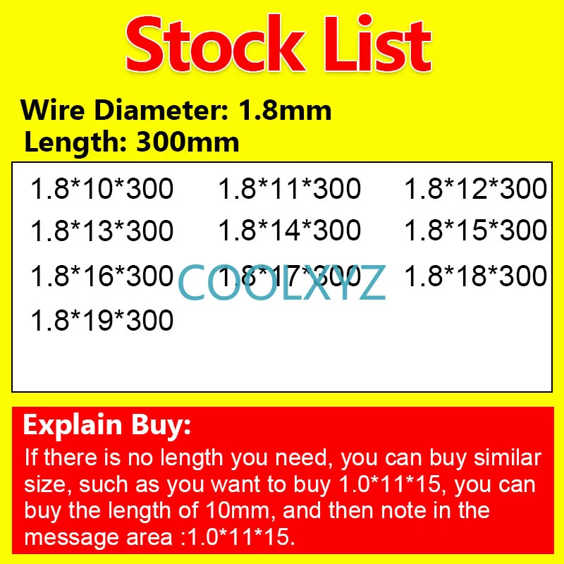 Compression Long Spring Pressure Y Type Return Strong Wire Diameter 1.8mm Length 300mm 10-19mm | Обустройство дома