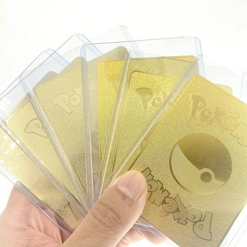 Juego de cartas de Pok&eacute;mon de Metal dorado en espa&ntilde;ol Charizard V Vmax GX, colecci&oacute;n de Anime, cubierta de entrenador de cartas de batalla, regalo para ni&ntilde;os, 6 unids/set por Set-5