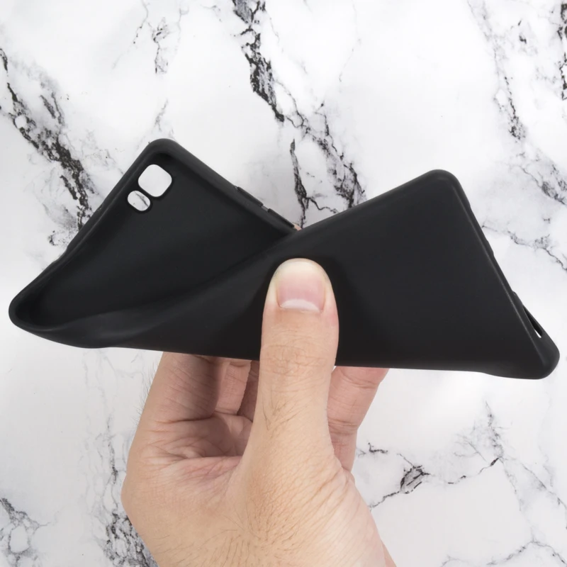 Black Soft Silicone Дерево зерна PU кожаный чехол для Huawei P8 Lite флип чехол для Huawei P8 Lite бизнес чехол мягкий силиконовый задняя крышка - Цвет: Black Soft Silicone