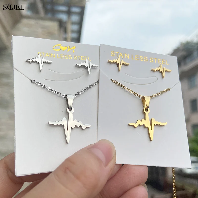 Комплект ювелирных изделий из нержавеющей стали в минималистском стиле любовь