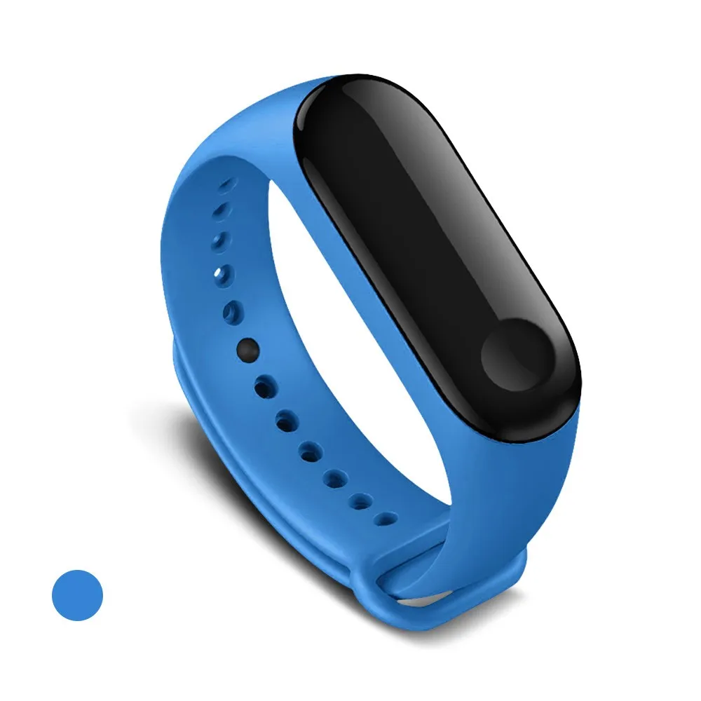Ремешок силиконовый для часов Miband 4 3 спортивный водонепроницаемый браслет