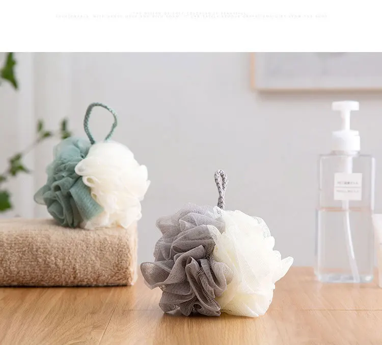 

Shower Brush Bathing Ball Bath Flower Dead Skin Removal Wash Sponge For Body Cleaning Two-Color Stitching Rub Foaming Bathroom