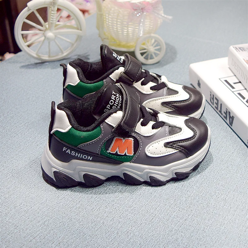 

Kushyshoo Platform Sneakers 2021 New Spring Fashion Mixed Colors Hook&loop Kids Shoes Non-slip Breathable Heighten Running Shoes