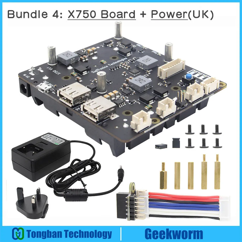 Комплект 4 Raspberry Pi 4B/3B+/3B 18650 UPS и безопасная Плата расширения управления питанием, X750 щиты для Raspberry Pi 4 модели B/3B+/3B/2B - Комплект: Комплект 4