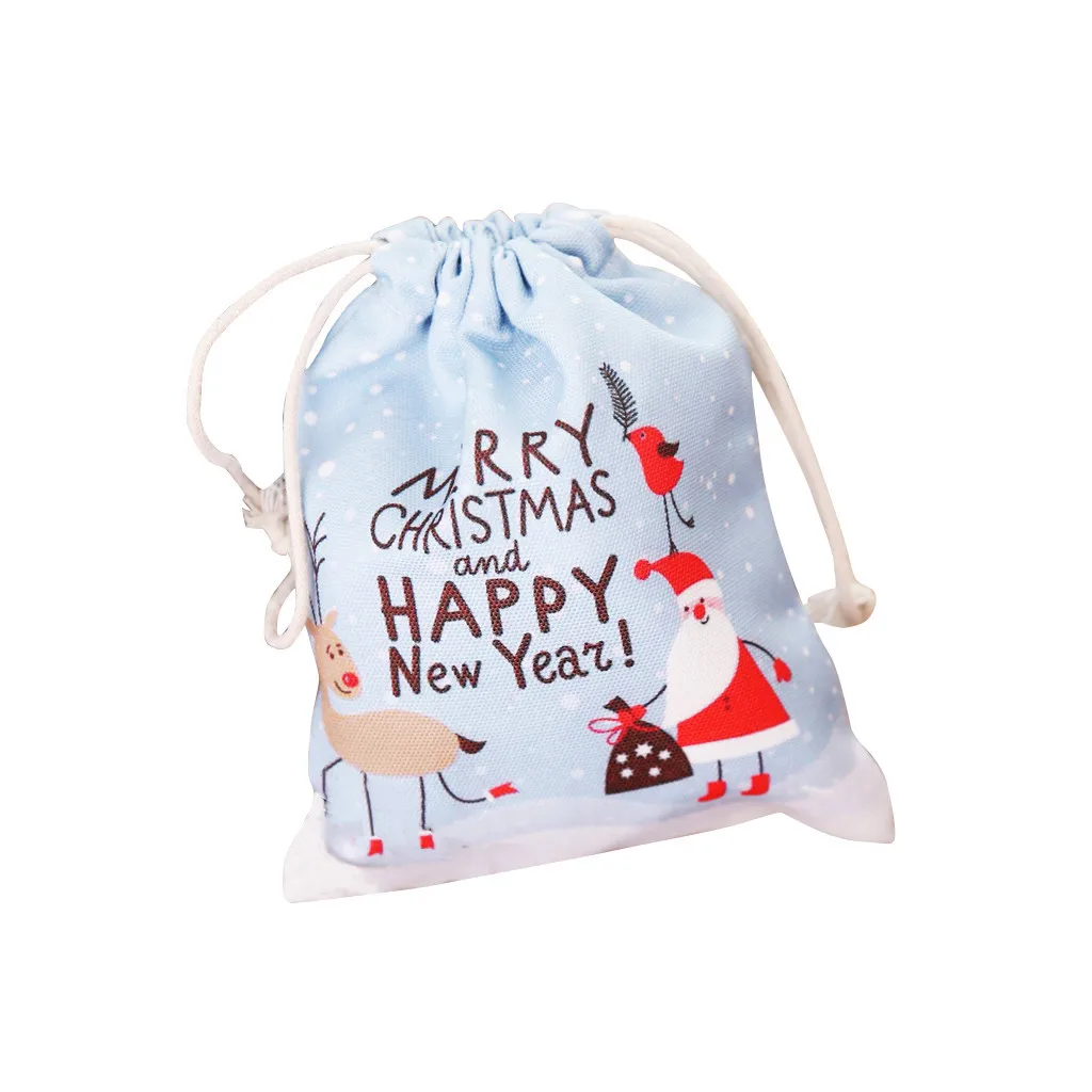 Рождественский Подарочный пакет сумка для конфет с принтом детская одежда