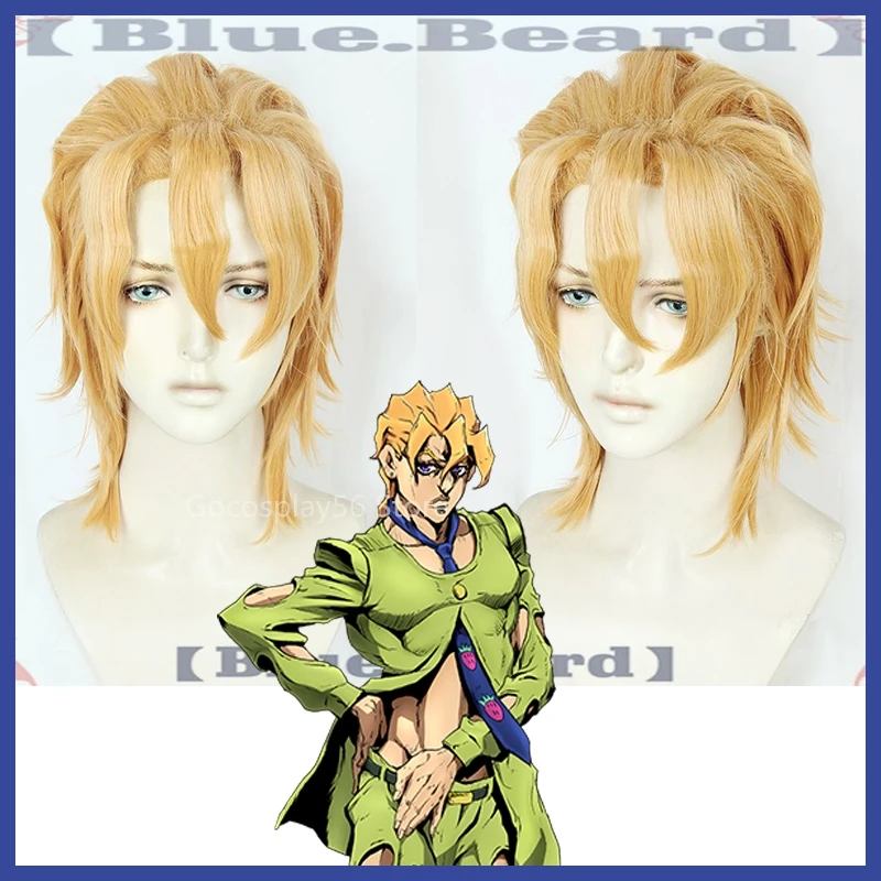 Косплей JoJo's Необычные Приключения Золотой ветер Pannacotta Fugo золотые волосы ролевые игры концертное событие косплей для взрослых