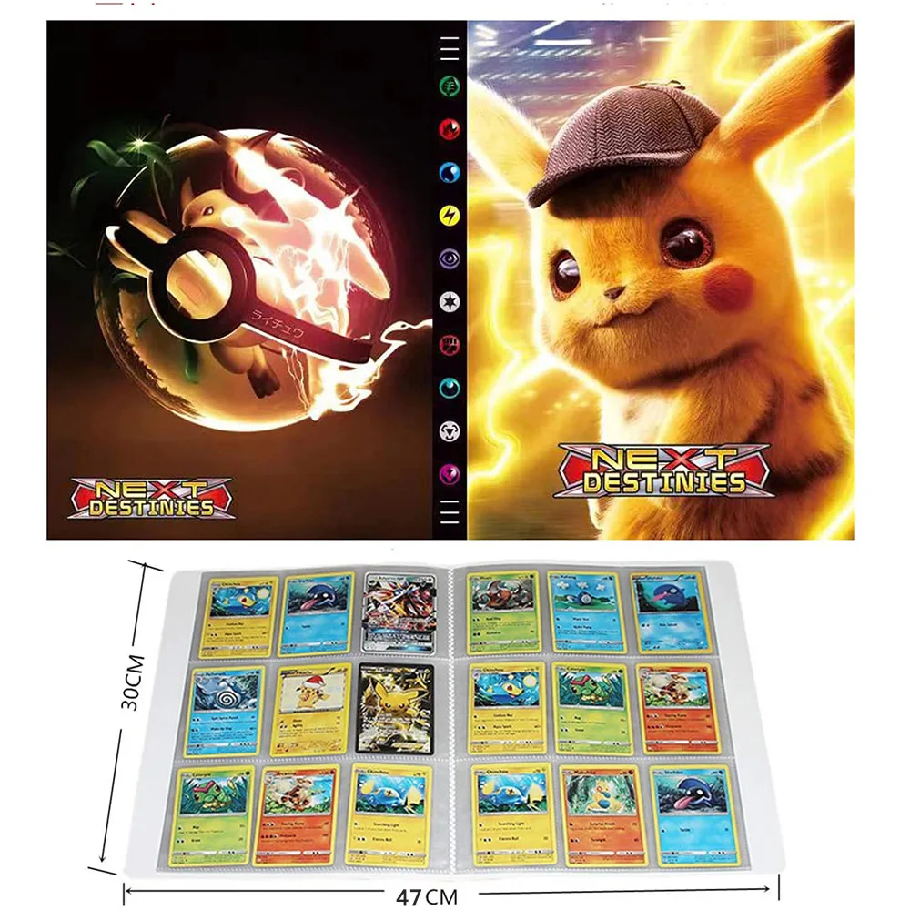 9 pocket 432pcs pokemon cards album book detective pikachu holder map folder loaded list game card vmax collection kid toy gift free global shipping
