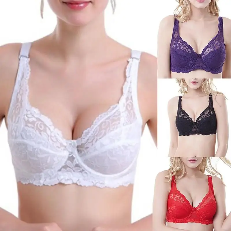 Романтический Кружевной увеличивающий Бюстгальтер пуш ап на косточках Размер 34