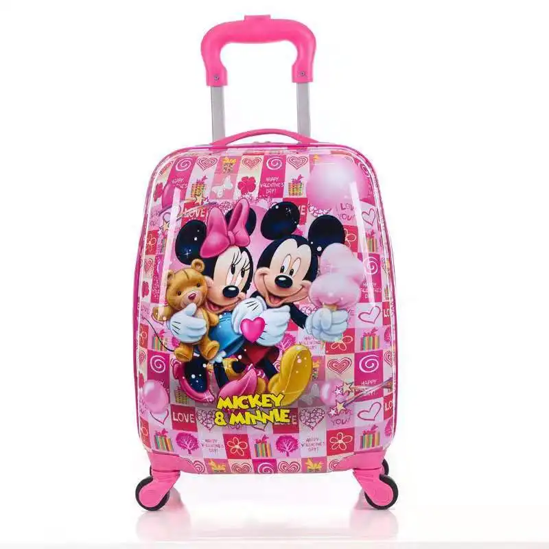 Children's Cartoon Suitcase Child Trolley Case Luggage Kids Schoolbags Travel Suitcase with Wheels 3D 18inch Case Kid's Toys Box
