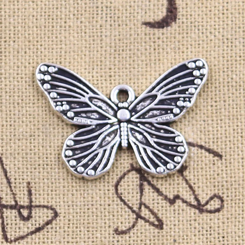 

8pcs Charms butterfly 20x30mm Antique Silver Color Pendants DIY Crafts Making Findings Handmade Tibetan Jewelry